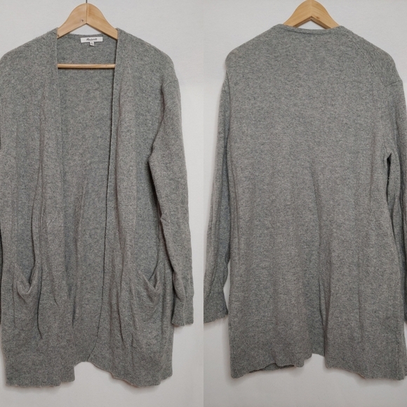 Madewell Ryder Cardigan Sweater Longline Heather Gray Medium M E0185 Wool Alpaca - Picture 1 of 9